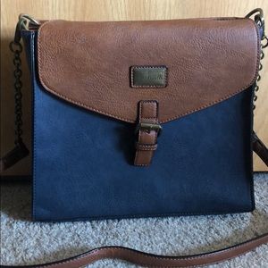 Simply Noelle Blue Tan Leather Purse
